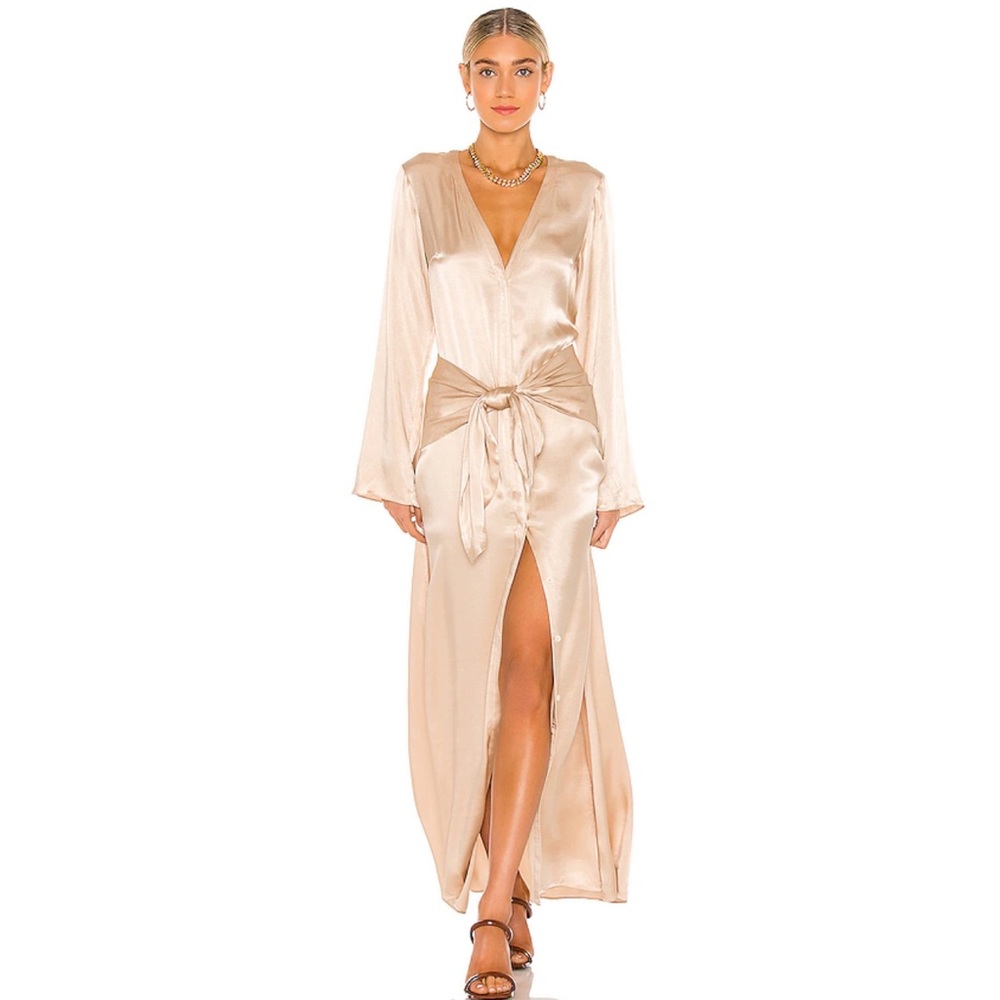 L'Academie Cream Maxi Dress